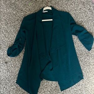 Moa Moa Teal Open-Front Cardigan – Size Small